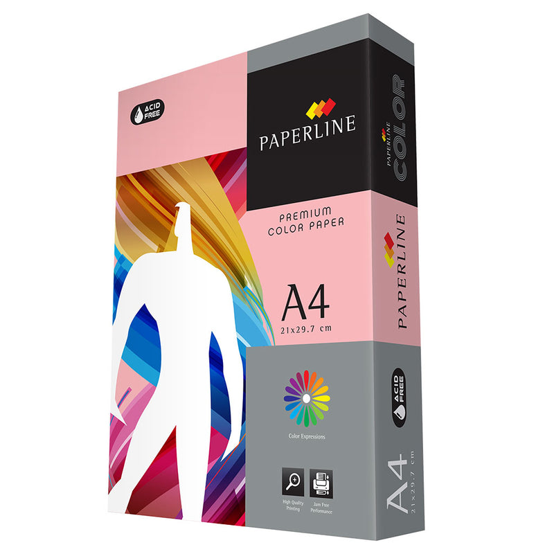 Paperline A4 80 GSM Colour Paper | Pink   5 Reams