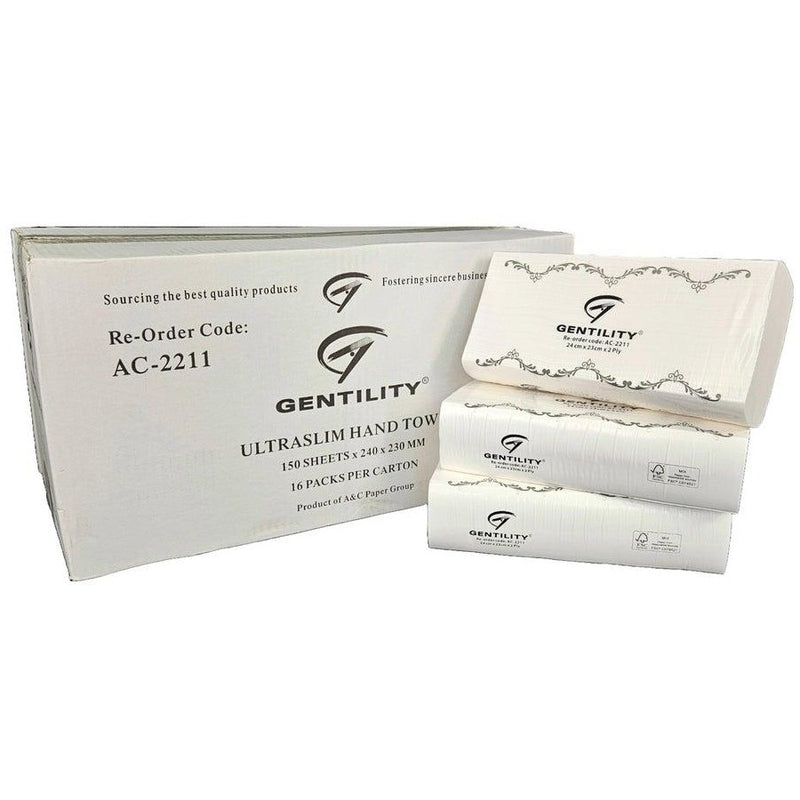 GENTILITY Ultraslim Hand Towel 2Ply  150's | 16/CTN