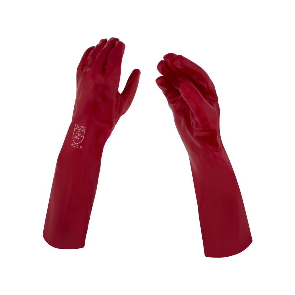 Red Pvc Glove 45Cm