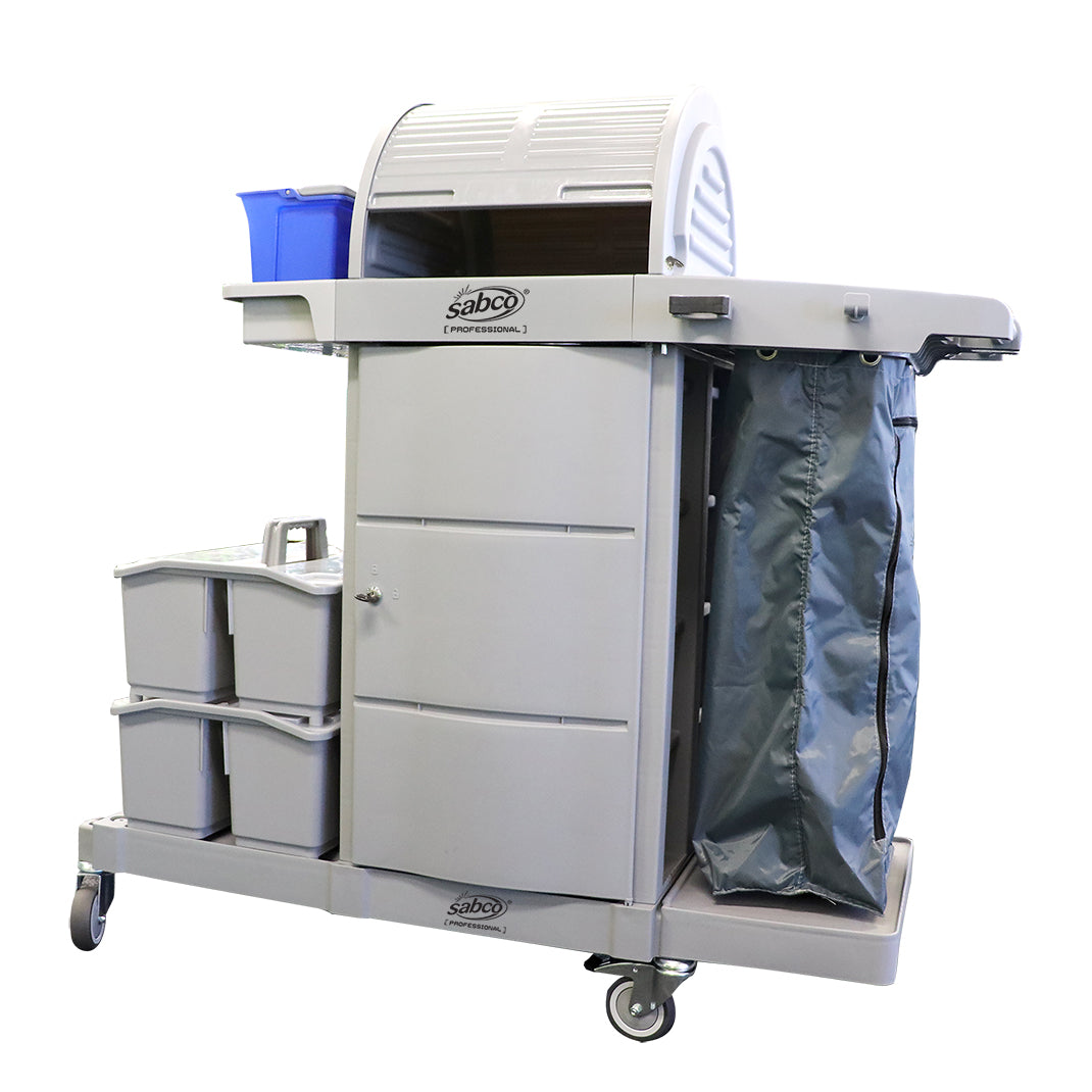 Sabco Lockable Janitor Cart with Hood