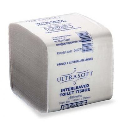 CAPRICE Ultrasoft Interleaved Toilet Tissue 2 Ply 250's | 36/CTN