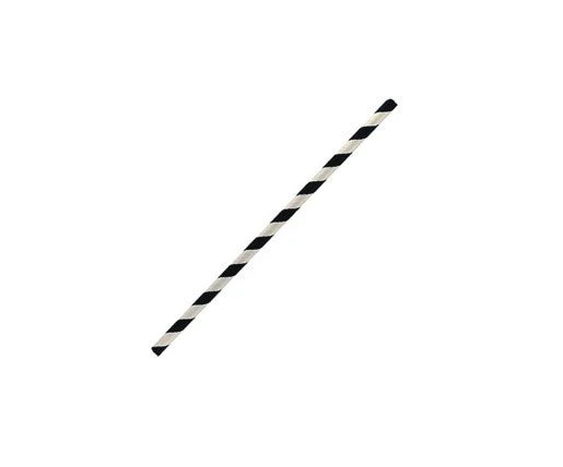 Black Stripes Paper Straws | 6X197mm | 2500PCS