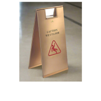 Premium Stainless Steel Wet Floor Sign  | Gold