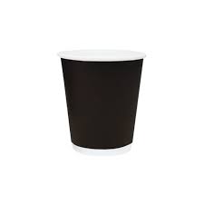 Smooth Double Wall Paper Cup Black |  Lids Seperately