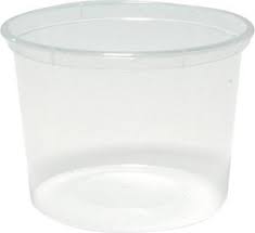 Genfac Round Plastic Containers |  Lids Seperately