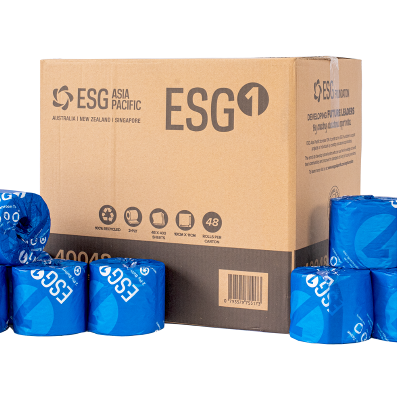 ESG Toilet Roll 2Ply 100% Recycle 400's | 48/CTN