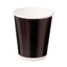 Smooth Double Wall Paper Cup Black |  Lids Seperately